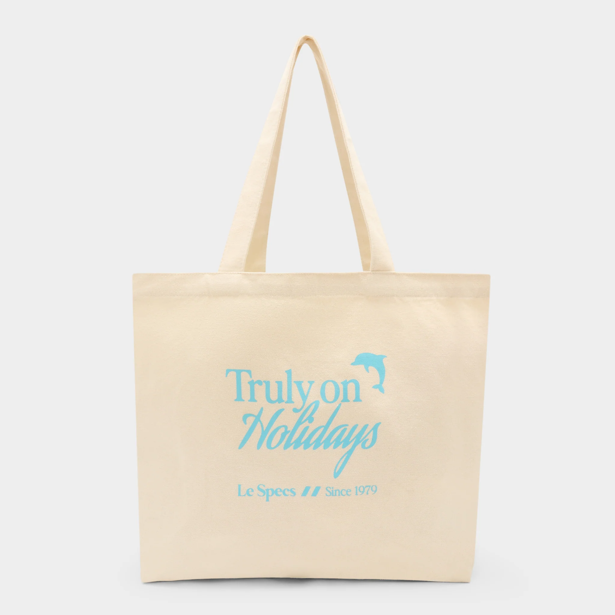 LE SPECS CANVAS TOTE BAG | CREAM SEAFOAM BLUE - Image 3